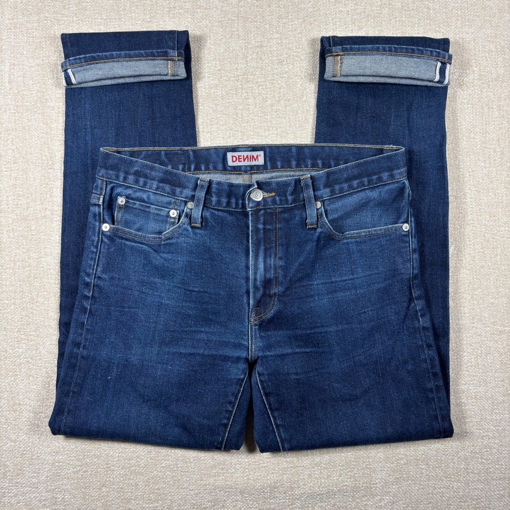 SMN Denim Selvage The Finn Tapered Slim Jean Mens 32 Dark Wash Made in USA